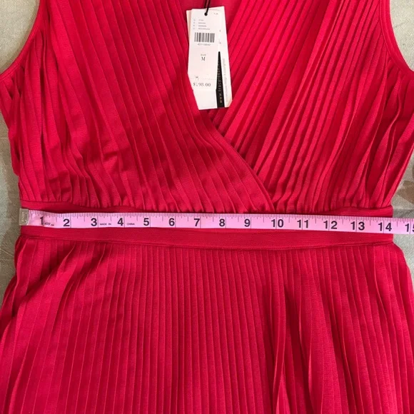 NWT Anthropologie x Tracy Reese Pleated Red Midi Sleeveless Dress | sz M - Picture 16 of 17